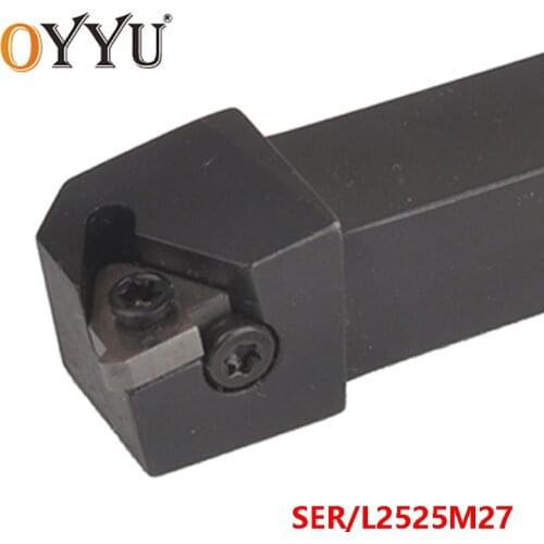 OYYU SER2525M27 SEL2525M27 Turning Tool Holder SER2525 SEL2525 CNC Carbide Insert Arbor SER Cutting Lathe Cutter use 27ER/IR