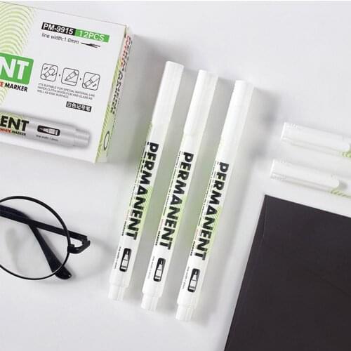 1pcs White Marker Pen Waterproof Quick-Drying Non-fading For Writing Drawing Pen Tire Stationery Marker Supplies School A0M6