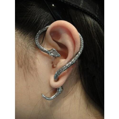 Retro Exaggerated Serpentine Winding Non-mainstream Unilateral Fashion Earclip Goth Emo For Punk Women Men Fancy Jewelry Gift