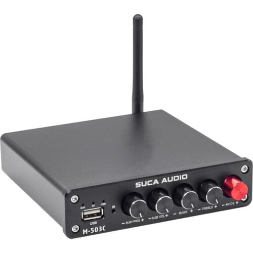 2*50W+100W Bluetooth 5.0 TPA3116D2 Power Subwoofer Amplifier 2.1 Channel TPA3116 Audio Stereo Equalizer AUX USB Class D Amp