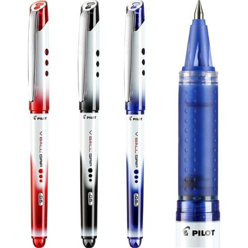 Japanese Stationery PILOT V BALL GRIP Gel Pen Large Capacity Liquid Ink Smooth Writing Office Supplies BLN-VBG5