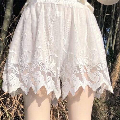 Soft Sweet Lolita Style Lace Skirt Summer Women Seamless Underwear Sexy Harajuku Chic Female Streetwear Casual Under Skirt