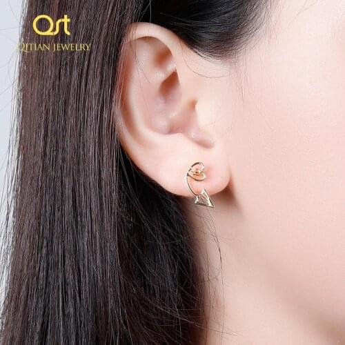 1 Pairs 24 letters Stud Earrings Fashion woman An arrow through a heart stud earrings heart gold earrings for women Jewelry gift