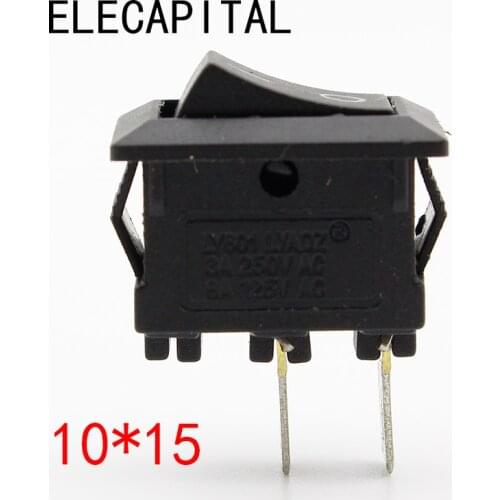 10pcs/lot 10*15mm SPST 2PIN ON/OFF G130 Boat Rocker Switch 3A/250V Car Dash Dashboard Truck RV ATV Home