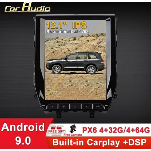 12.1"Android 9 px6 Car radio Multimedia player For TOYOTA LAND CRUISER LC200 2016- Car GPS Navigation WIFI head unit DSP 4G 32GB