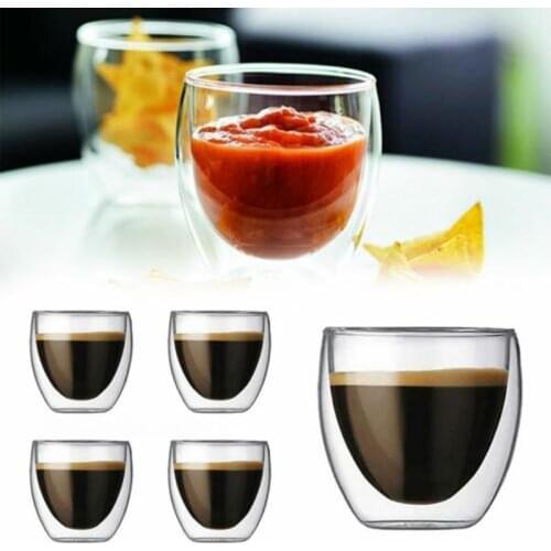 150-450ml Double Wall Cup Coffee Glass Tea Insulated Mug Espresso Cup Wine Beer