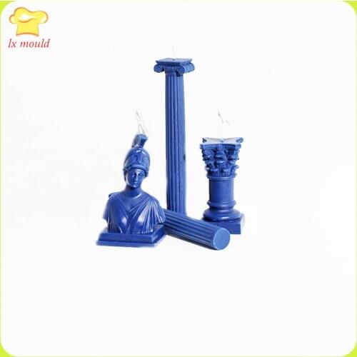 2021 LXYY MOULD New Athena Silicone Mould Home Decoration Roman Column Mold Creative Handmade Candle