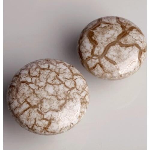 32mm 38mm Cabinet Knob Door Handle Decorative Ceramic Knobs and Pulls Round Marble Pattern Ceramic Drawer Handle With Screws