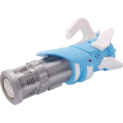 5-Hole Gatling Bubble Simulation Sound Toy Bubble Blowing Maker with Flashing Light Interactive Outdoor Kit Beach Toy 69HE