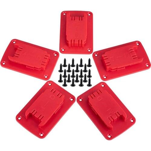 5 Packs Tool Holder Mount For M18 Tool,Also Fit For Dewalt 20V, 12V Drill Holder,Hanger (Lot Of 5,Red)