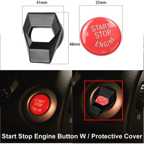 Car ENGINE START STOP Push Switch Button Protective Cover For BMW 1/3/4/5/6/7/8 series E81 E82 E30 E46 E90 E91 E92 E39 E64 E89