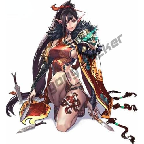 Cheongsam Anime Girl Creative Car Sticker Laptop Bumper Camper Windshield Decal Sunscreen Scratch-Proof Exterior Decor KK13x12cm