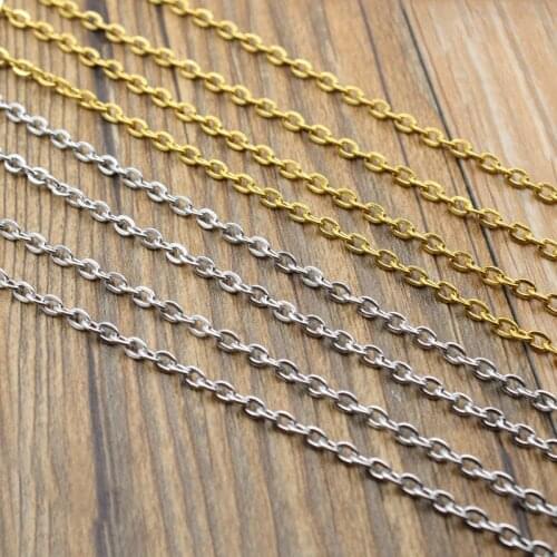 5m/lot 1.2 1.6 2.3 3 mm Gold Cross Stainless Steel Necklaces Chains Bulk Link Chain for DIY Jewelry Making Findings Accessories