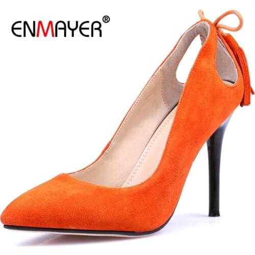 Замшевые туфли-лодочки ENMAYER China At AliExpress