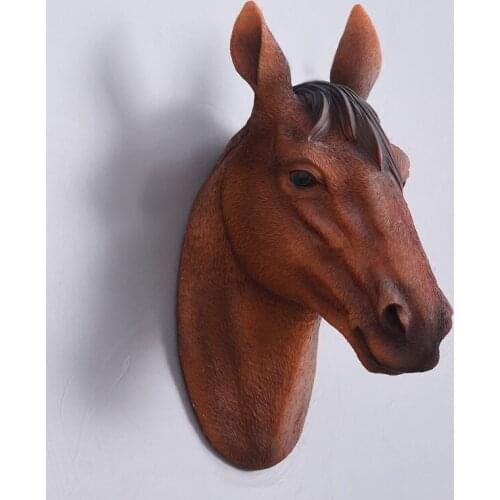 HORSE HEAD WALL HANGING SIMULATION ANIMAL CREATIVE SIMPLE HOME LIVING ROOM BACKGROUND ARTS CRAFTS WALL SCULPTURE DECORATION