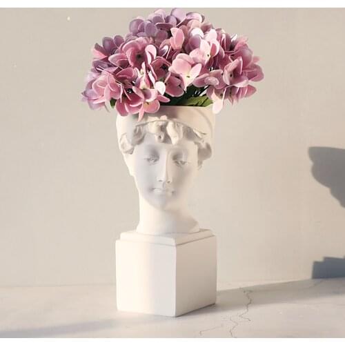 Heads Planter Resin Planter Vase Home Decor Artistic Portrait Statue Holder