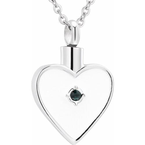 IJD100246 Crystal Heart Urn Pendant Urn Cremation Hold Ashes Necklace For Women Stainless Steel Necklace Keepsake Memory Jewelry