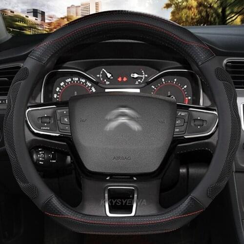 PU Leather Car Steering Wheel Cover D Type For Citroen C3-XR C4 Sega C4L Elysee DS3 DS4 DS5 DS3 Audi TT RS7 RS5 S3 S5 SQ5 TTS