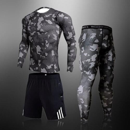 Camouflage Long Johns Winter Thermal Underwear Sets Mens Quick Dry Fitness Thermo Running Fitness Gym Training Base Clothing