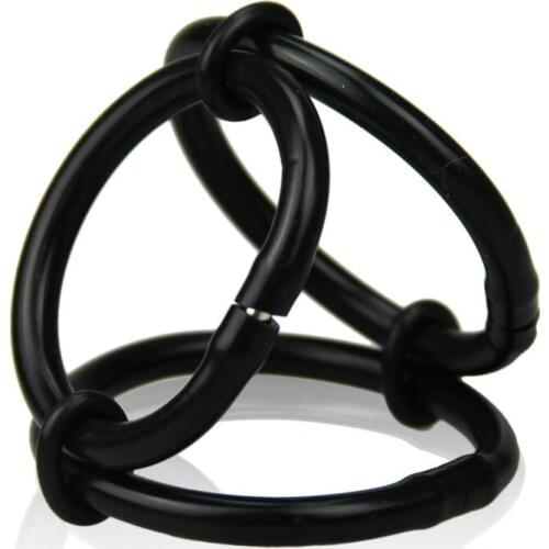 Cock ring 3 Rings adjustable delay penis ring extender Cage Impotence Erection Aid Sex Erectile Dysfunction sex product for men