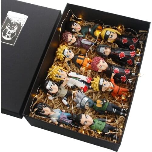Anime Naruto Hatake Kakashi Uzumaki Uchiha Sasuke Gaara Deidara Collectible Action Doll Figure Kawaii Model Toy Childrens Gift