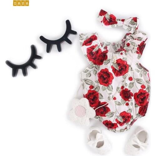 Baby girl Bodysuits Baby Clothing Pineapple Floral Bow Rose Print Short Sleeve 2019 Summer Baby Bodysuits Newborn Jumpsuit