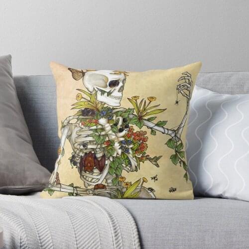 Bones and Botany Throw Pillow Cushion Cover Polyester throw pillows case on sofa home living room car seat decor 45x45cm