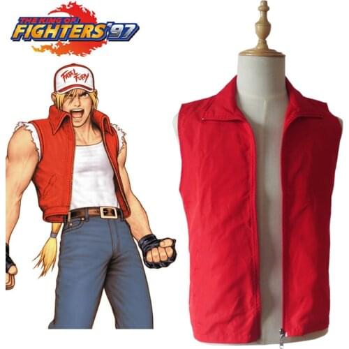 KOF King of Fighters Fatal Fury Terry Bogard Jacket Vest Game Cosplay Costume Halloween Carnival Party Costume Custom