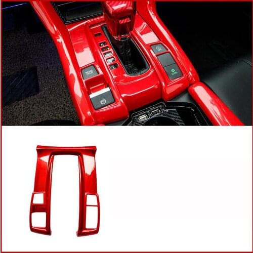 Fit For Honda Civic 10th 2016 2017 2018 2019 2020 2021 Red Console Gear Shift Frame Cover Trim ABS