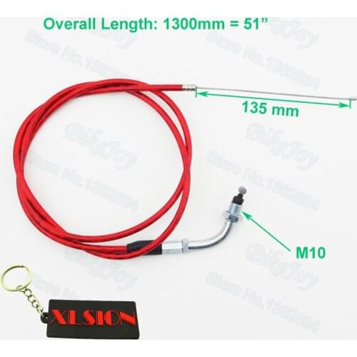 Red 51" 1300mm Gas Throttle Cable For 49cc 50cc 60cc 80cc Motorized Bicycle Dirt Push Bike Pit Bike Motor