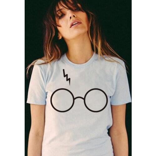 Round Glasses Pattern Print Brief T Shirt Summer Women Casual O-Neck Tees Short Sleeve T-Shirts XS-4XL