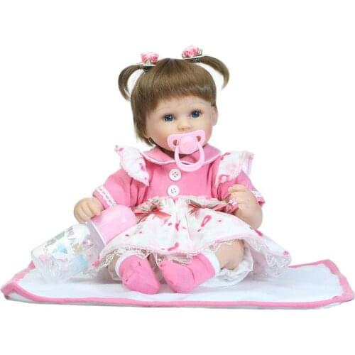 40CM Realistic Reborn Baby Doll Realistic Soft Silicone Reborn Babies Girl Adorable Bebe Kids Brinquedos Boneca Toy Gifts