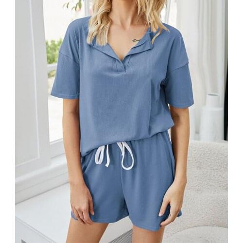 Summer 2 Piece Set Women Fashion Loose T Shirt Round Neck Casual Sports Shorts Short Sleeve Women Outfit Solid Color Ladies