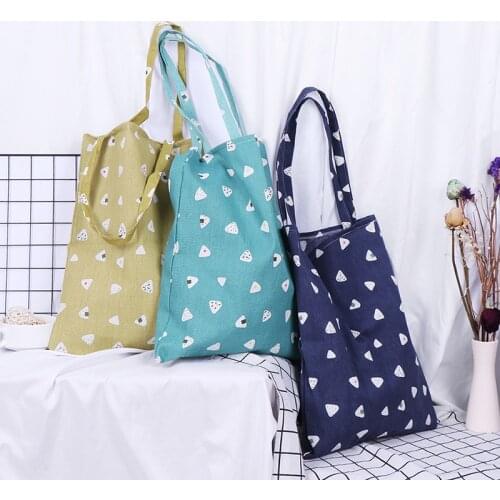 Women1x pattern linen bag tote Environmental Storage Handbag Reusable Foldable Eco Grocery Totes