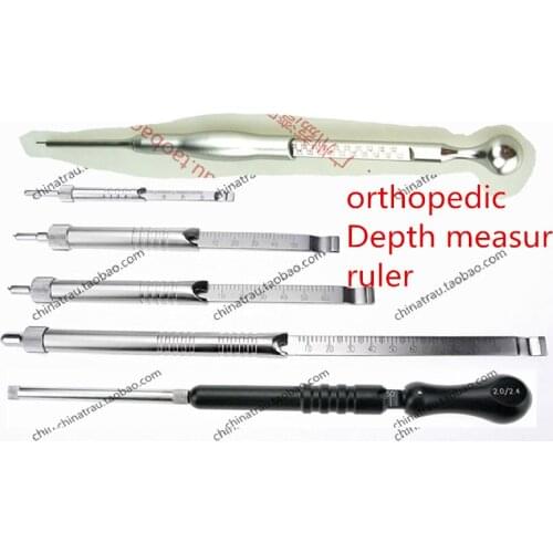 Medical Small animal VET orthopedic instrument deepth gauge depth measuring ruler after drill bone screw measurement depth tool