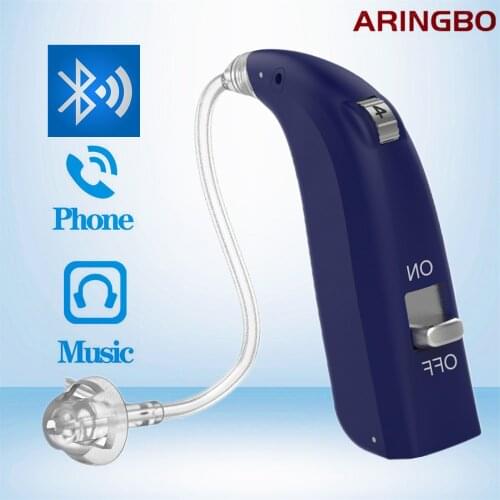 Mini Rechargeable Hearing Aid Digital BTE Hearing Aids Adjustable Tone Sound Amplifier Portable Digital Bluetooth Hearing Device