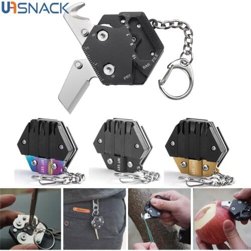 Multifunctional Hexagon Coin Outdoor Screw Tools EDC Tool Hexagon Folding Coin Knife Keychain Screwdriver Pocket Mini Gear Pee