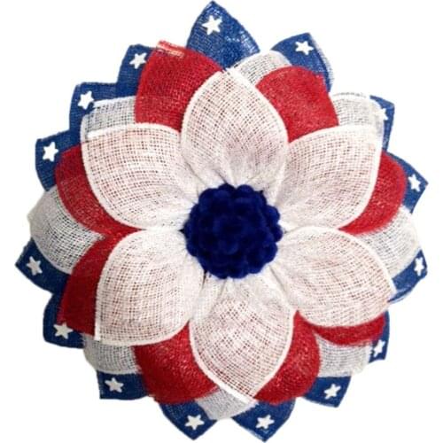 Simulation Plant Artifical Flower American Flag Wreath Garland Hanging 40cm Window Sunflower Party Front Door Decorations