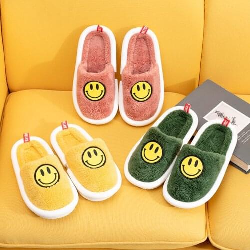 Fashion Face Print Indoor Slippers Men Winter Loafers Shoes Casual Furry Slippers for Couples Comfortable Warm Fur Slippers Men