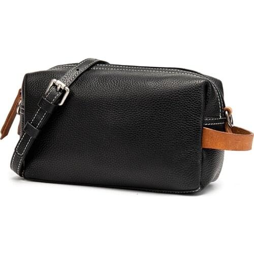 Fashion PU Leather Crossbody Bags Men Business Messenger Bag Zipper Design Solid Men Crossbody Black Shoulder Bag Man Clutches