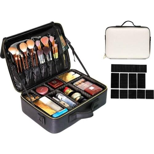 Fashion Cosmetic Case Suitcases Multi-Storey Large Professional Makeup Bag Women Beauty Travel Storage Organizer Cosmetic Bag