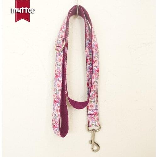 MUTTCO retailing self-design particular personalized leash THE PURPLE FLOWER fashionable dog collars and leashes 5 sizes UDL049