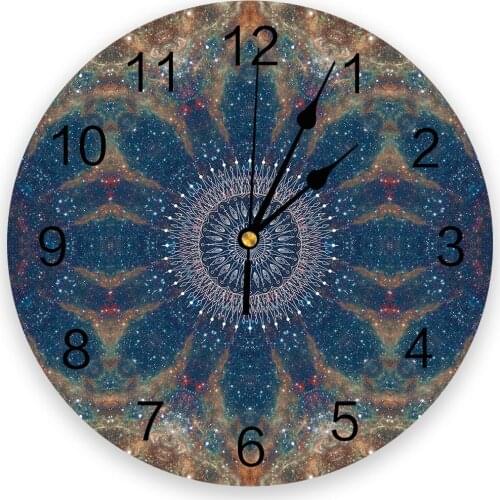 Colorful Mandala 3d Wall Clock Modern Design Farmhouse Decor Kitchen Vintage PVC Round Clock Living Room Decoration