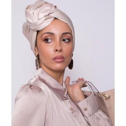New Premium Muslim Satin Headband Plain Wrap Islamic Women Hijabs Headscarf Headband Foulard Femme