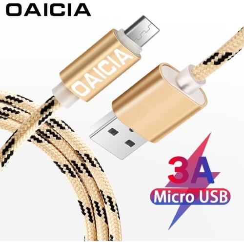 Micro USB Cable Nylon Fast Charge USB Data Cable for Samsung Xiaomi mi 10 Pro LG Tablet Android Mobile Phone USB Charging Cord