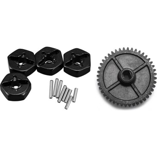 Upgrade Metal Reduction Gear Parts for WLtoys 144001 1/14 4WD & Aluminum Alloy 12mm Combiner Wheel Hub Hex Adapter