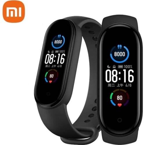 Original Xiaomi Mi band 5 Bracelet 1.1 Inch AMOLED Wristband Customized Watch Face 11 Sport Modes Tracker Smart Watch Miband 5