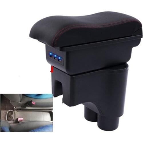 For Toyota Passo armrest box USB Charging heighten Double layer central Store content
