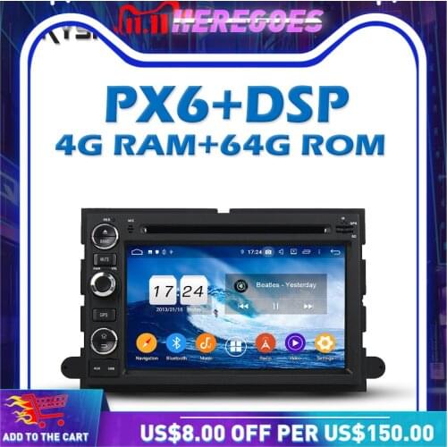 PX6 Car DVD Player DSP Android 10.0 4G + 64G GPS Radio Wifi Bluetooth 5.0 For Ford F150 F350 F450 F550 F250 Fusion Expedition