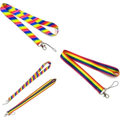 Rainbow Camouflage Versatile Mobile Phone Rope Neck Hanging Rope - Stripe 2 Color 1pc Male Female Boy Girl Cardcase Hanging Rope